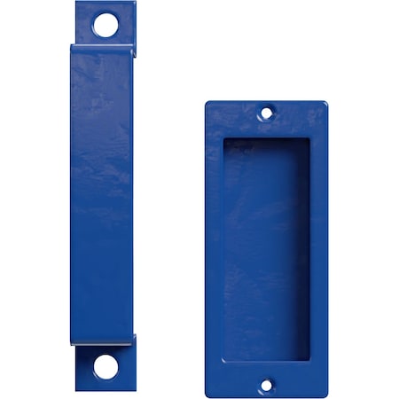Ekena Millwork 7" Pull Handle & 6" Flush Pull for 2 1/4" Doors, Blue Ribbon GB6001PP5076BR